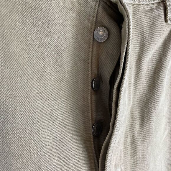 Tan Levi’s Button Fly Denim Jeans Size 38 ep EUC - Picture 3 of 8